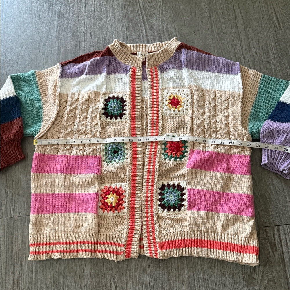 POL Multicolor Patchwork Cardigan NWT - image 3